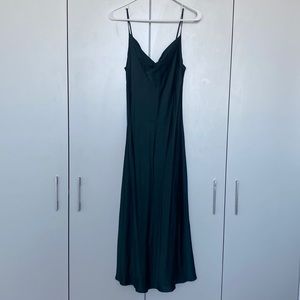 Zara emerald green midi slip dress, M